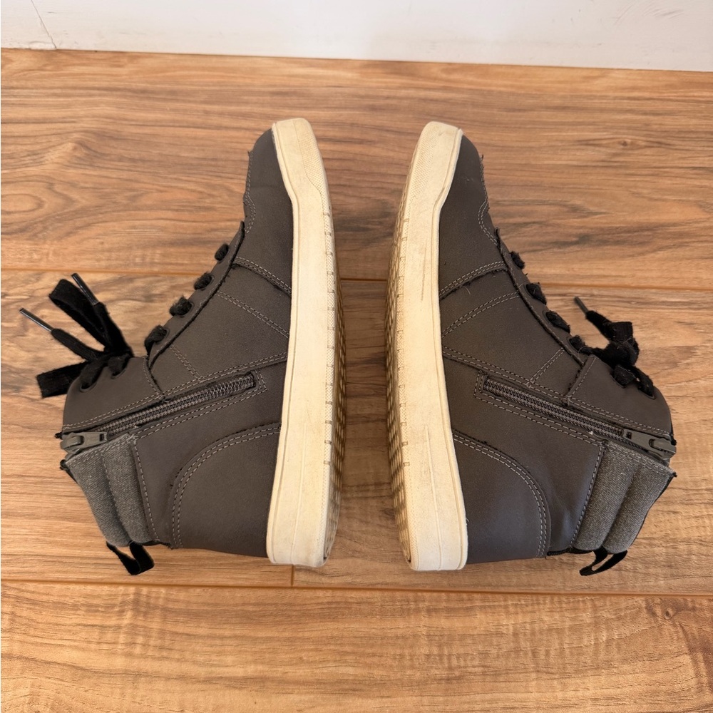 Cat & Jack Kids High-Top Sneakers w/ Zipper- Brown Size 5 - Picture 5 of 7